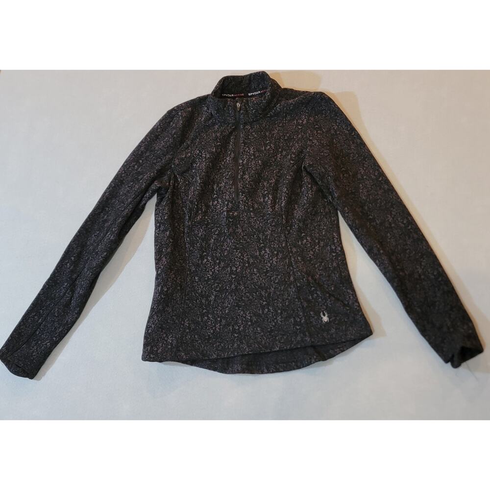 Spyder Women's Active 1/4 Zip Long Sleeve Pullover - Black - Small